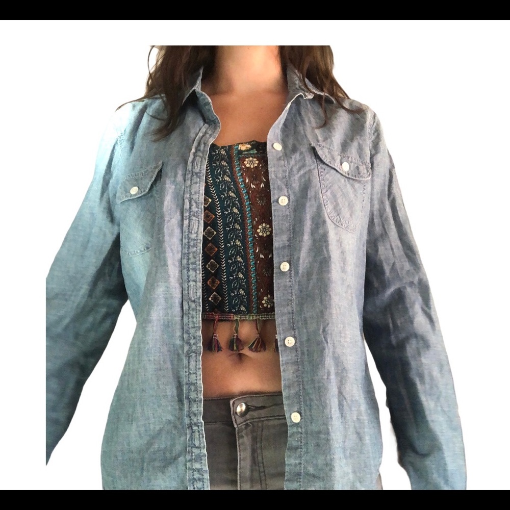 American Eagle Jean Button-up Shirt